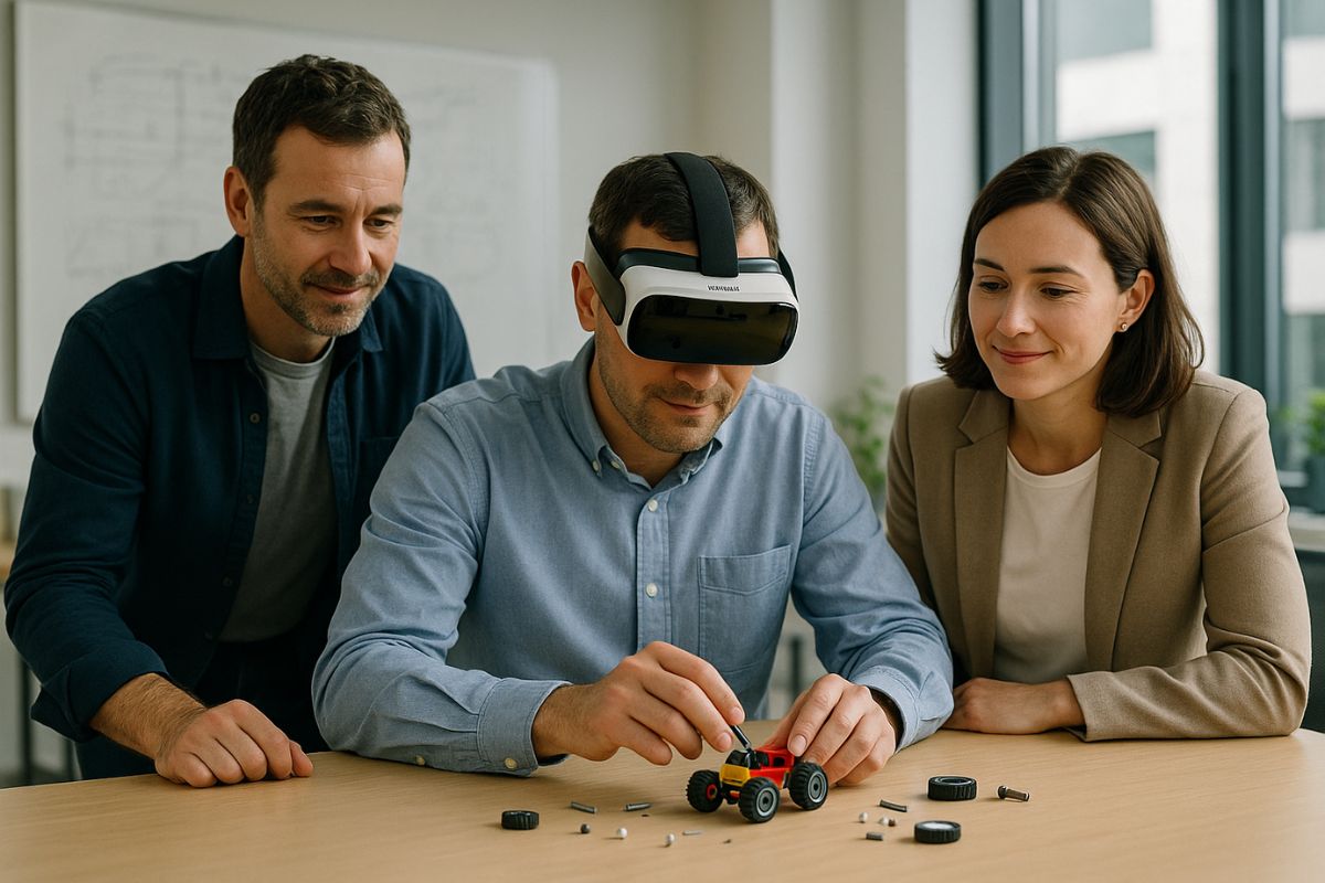 Team areitet an XR-Planspiel